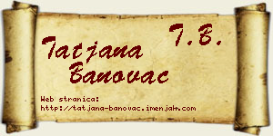 Tatjana Banovac vizit kartica